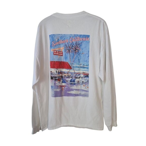 In-N-Out Burger T-Shirt L/S Southern California Classic Cars 1991 Vintage XL - Picture 1 of 10